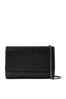 Judith Leiber Night Bloom Crystal Rectangle Clutch Bag Black