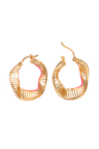 Waves Size 2 Hoops, 18k Yellow Gold with Diamonds & Enamel