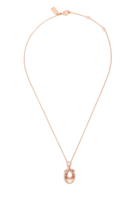 Faceted Crystal Signature Pendant Necklace, Plated Brass