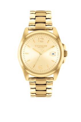 Greyson Gold-Tone IP Watch with Gold-Tone Sunray Dial, 36mm