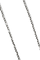 Open Station 24in Box Chain Necklace, Sterling Silver