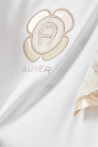 Logo Print Ruffled Dress