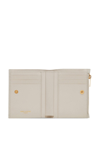 Uptown Compact Wallet In Crocodile-Embossed Shiny Embossed Leather