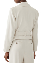 Cropped Belted Trench Jacket