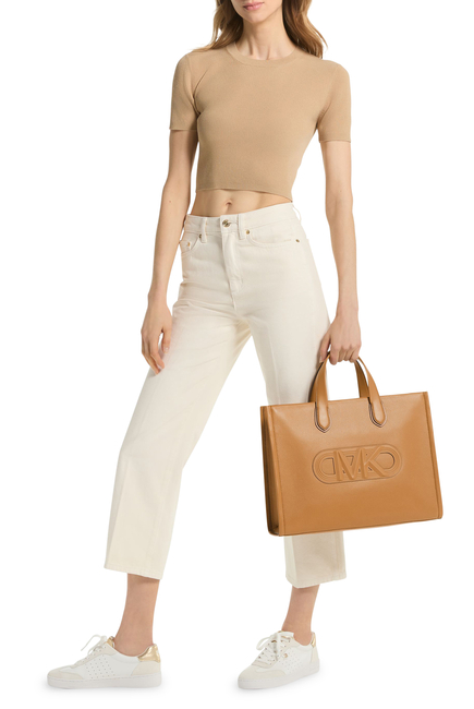 Gigi Embossed Leather Tote Bag