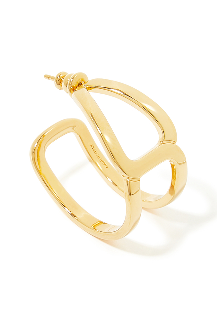 Marcie Hoop Earrings, 18k Gold-Plated Brass