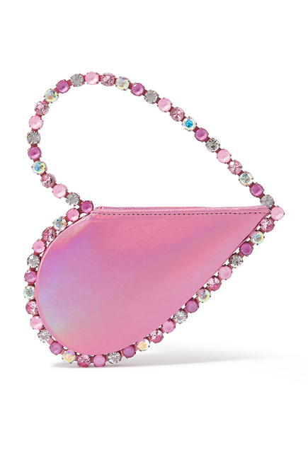 Love Hologram Leather Clutch