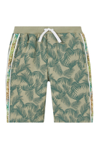 Palm Print Logo Bermuda Shorts