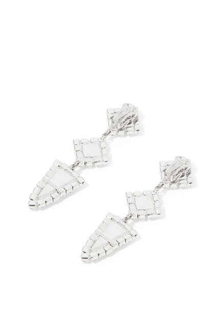 Long Crystal Square Earrings