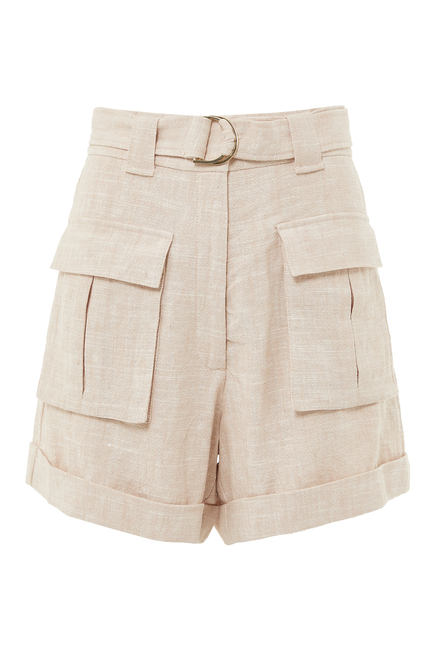 Ashwood Belted Linen Shorts