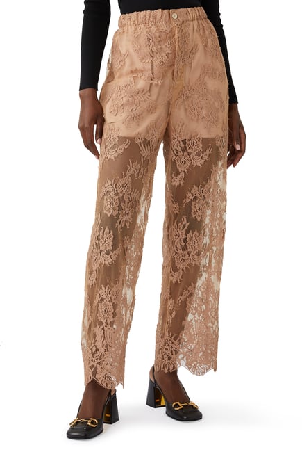 Floral Cotton Lace Pants