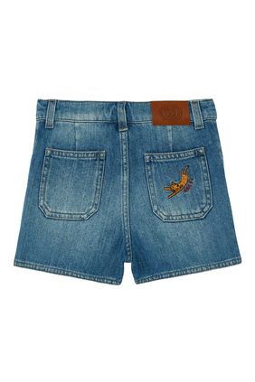 Animal Embroidered Shorts