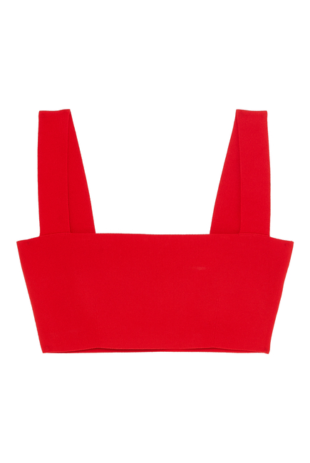 Square-Necked Cropped Bandeau Top