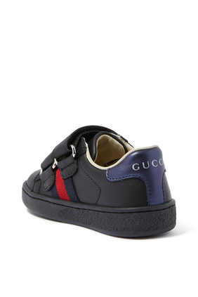 Kids Toddler Leather Sneaker With Web