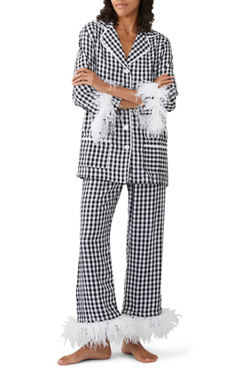 Gingham Check Pajama Set
