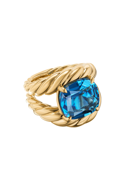 Marbella Ring, 18K Yellow Gold With Hampton Blue Topaz