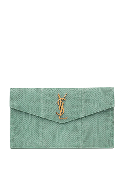 Uptown Python Leather Pouch