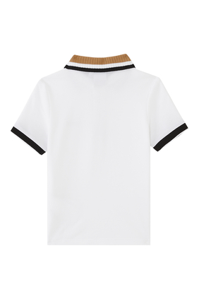 Kids White Logo Polo Shirt