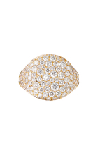 Chevron Pinky Ring, 18K Yellow Gold & Diamonds