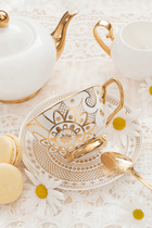 Georgia Lace Teacup and Saucer Set