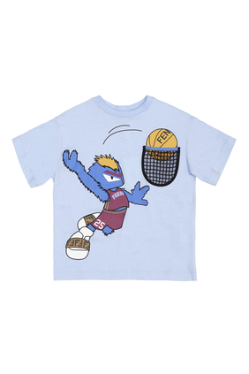 Basketball Print Pocket T-Shirt