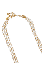 Trefle Long Necklace, 24k Gold-Plated Brass & Pearl