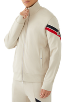 Tricolour Trim Zip-Up Sweatshirt