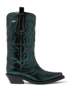 Mid Shaft Embroidered 40 Western Boots