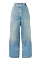 Washed Logo Wide Jeans