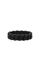 Curb Chain Band Ring in Black Titanium