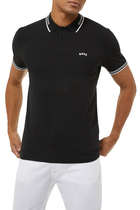 Slim-Fit Polo Shirt In Stretch Piqué With Curved Logo