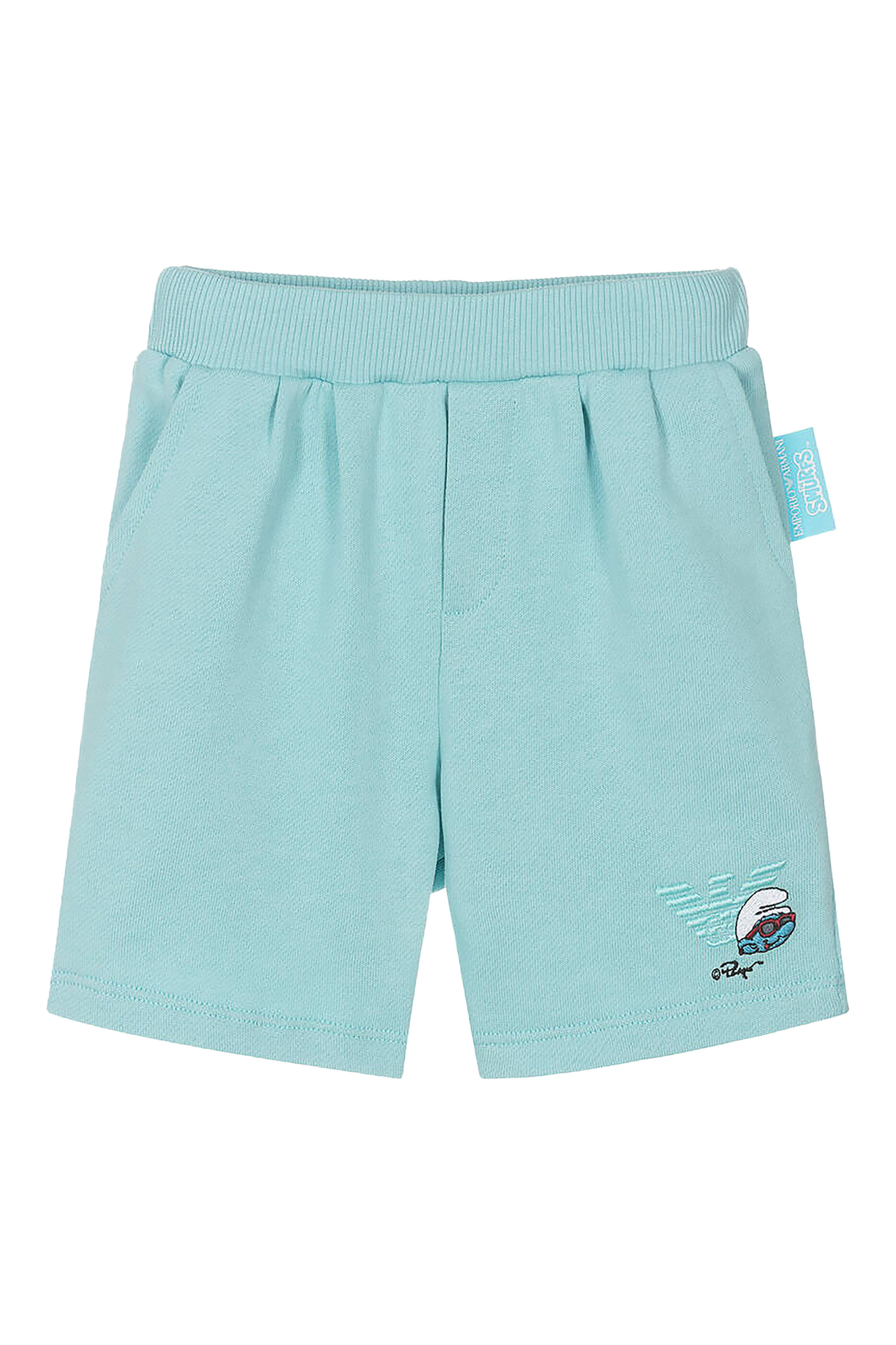 Emporio Armani Kids logo-waist Bermuda shorts - Blue