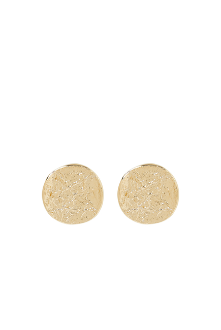 Penelope Coin Earrings, 18k Gold-Plated Brass
