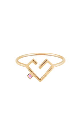 Hubb Ring, 18k Yellow Gold & Pink Sapphire