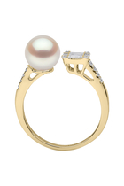 Starlight Ring, 18k Yellow Gold, Diamonds & Akoya Pearl