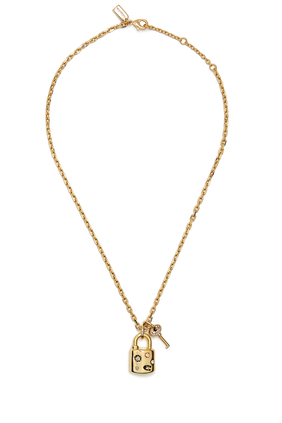 Gemstone Padlock Short Pendant Necklace