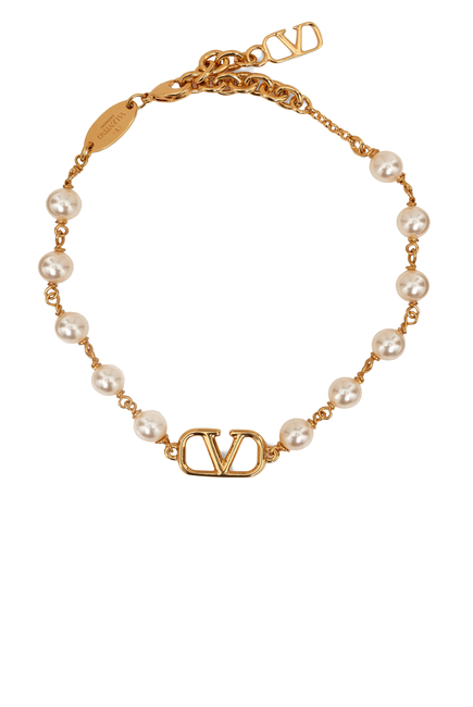 Buy Valentino Garavani Valentino Garavani VLogo Signature Pearl Bracelet for Womens | Bloomingdale's Kuwait