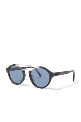 Diagonal Double-Bridge Sunglasses