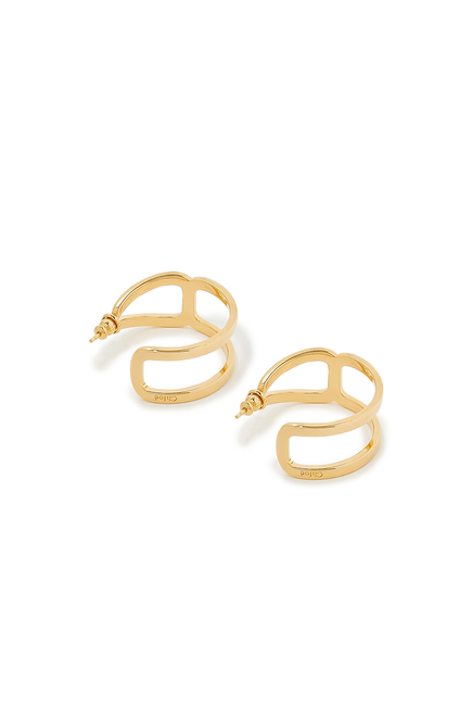 Marcie Hoop Earrings, 18k Gold-Plated Brass