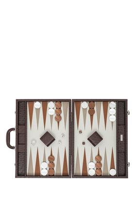Vegan Ostrich Print Backgammon Set