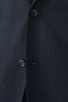 Regular-Fit Jacket In A Herringbone Stretch-Cotton Blend