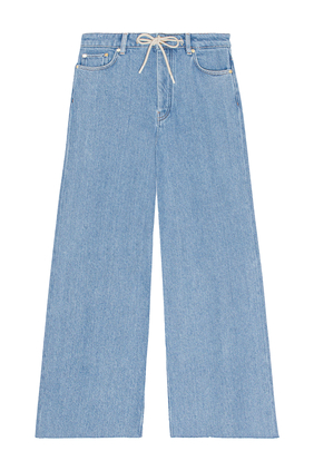Wide-Leg Drawstring Jeans