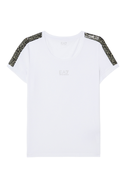 EA7 Sequin Logo T-Shirt