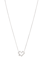 Hubb Heart Necklace, 18k White Gold & Diamond