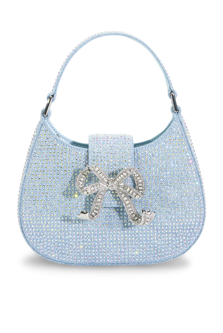 Rhinestone Denim Cresent Bag