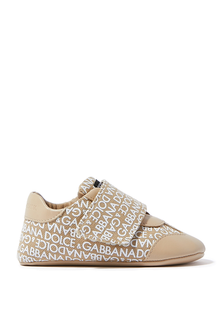 Kids All-Over Logo-Print Touch-Strap Sneakers