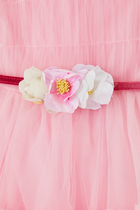 Kids Tulle Flower Belt Dress
