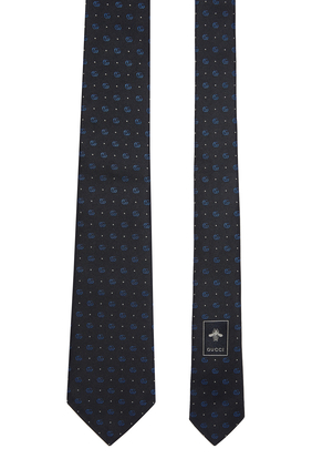 Double G and Polka Dot Silk Jacquard Tie