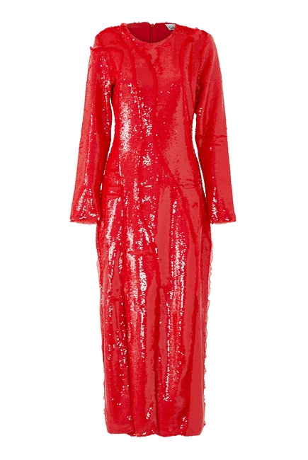 Sequin Cutline Maxi Dress