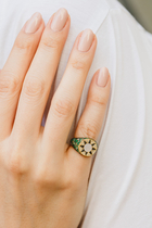 Ibiza Element Pinky Ring, 18k Yellow Gold & Diamonds, Emerald, Sapphire